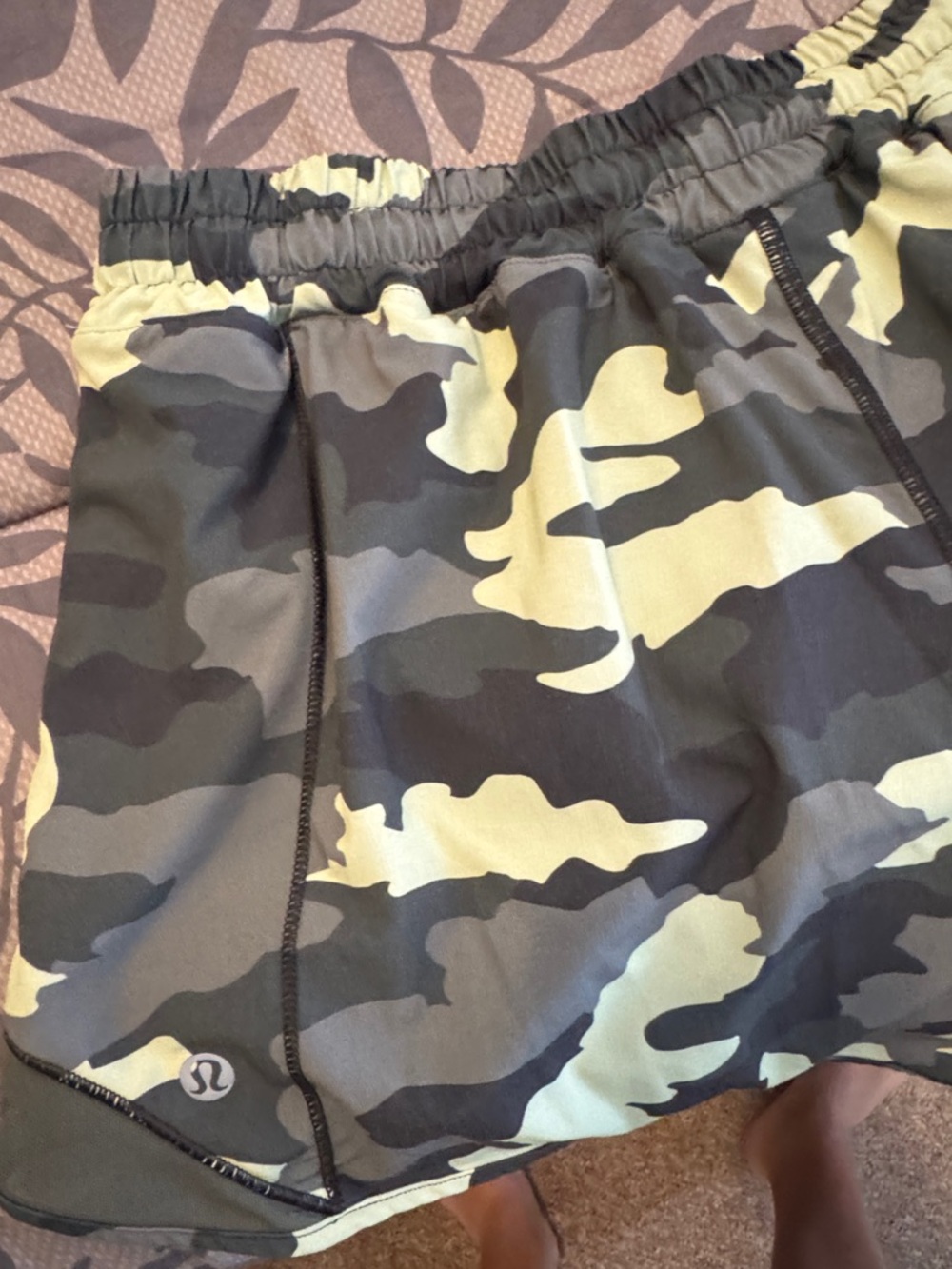 lululemon athletica Camo Athletic Shorts in Black and Cream